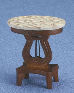 CLA10596 Walnut Lyre Side Table by Classics