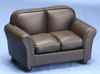 CLA10867 Brown Leather Loveseat by Classics