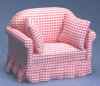 CLA10828 Pink Check Fabric Sofa by Classics