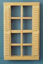 HWH5003 1/2 inch scale std. 8-lite Shutter Window by Houseworks