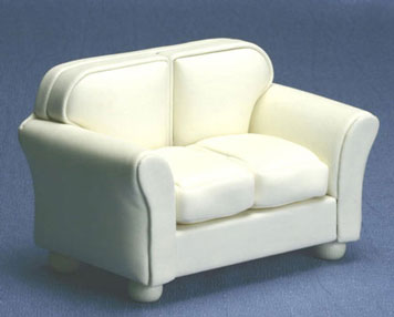 CLA10864 Cream Leather Loveseat by Classics