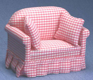 CLA10828 Pink Check Fabric Sofa by Classics