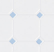 HW7324 Blue/White Tile Floor 11 inch x 17 inch by Houseworks 