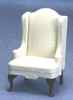 CLA10807 Mahogany Chair with White Fabric by Clasics