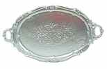 ISL0435 Oval Silver Tray by Island Crafts
