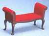 CLA10841 Mahogany Settee with Red Velour Fabric by Classics