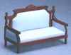 CLA10829 Mahogany/Blue Fabric Sofa by Classics