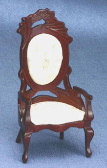 CLA10873 Mahogany/White Victorian Arm Chair by Classics